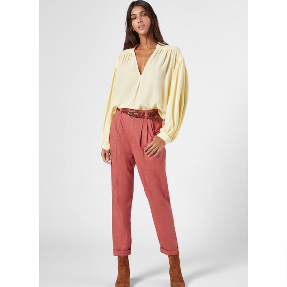 NEW JOIE YELLOW SILK LONG SLEEVE BLOUSE - Picture 7 of 7